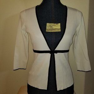 #639 NWOT Methode White & Black Stretch Knit Cardigan S